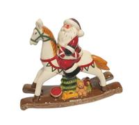 HQHYGM Christmas Decoration Rocking Ornament Traditional Figure Horse Statue Table Decor for Home Tabletop Party Bedroom Gifts, with Santa