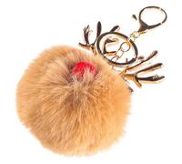 HQHYGM Christmas Elk Keyring Fluffy Soft Reindeer Pendant Lightweight Portable Deer Ornament for Bag Car Phone Backpack Cute Holiday Charm for Women and Men