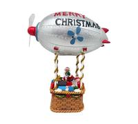 HQHYGM Christmas Ornament Santa Figurine Desktop Cute Resin Rotating Statue Xmas Gift Small Winter Holiday Decor Crafts Fire Balloon