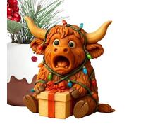 HQHYGM Christmas Pet Ornament - Cute Resin Dog Sculpture, Colorful Holiday Decorative Figure, Lifelike Detailing Decor, Ideal for Tabletop Mantel Indoor Shelf Entryway Window Birthday