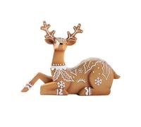 HQHYGM Christmas Reindeer Statue Deer Sculpture Collectible Xmas Elk Figurine Home Decor for Desktop Entrance Winter Cabinet Balcony, Brown Sitting
