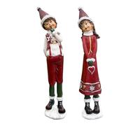 HQHYGM Christmas Resin Characters Keepsake Versatile Cute Ornament Xmas Decoration for Office Holiday Living Room Home Shopping Mall, Boys Girls