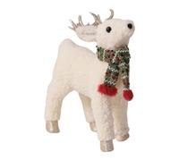 HQHYGM Christmas Table Decoration Xmas Decor Compact Adorable Decorative Figures Figurines Ornament for Fireplace Party, Deer Green Scarf