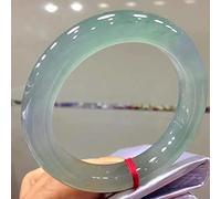 HQHYGM Classical Jade Jade Bangle Jadeite Permeable Ice Round Bar Jade Bracelet Qingshui Floating Flower Jade Bracelet Jade Female Model with Box,58mm