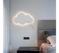 HQHYGM Cloud Wall Lights with Remote Control Dimmable Wall Lamp USB Rechargeable Wall with Touch Control Creative for Children's Rooms Bedroom Living Rooms (White)