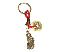HQHYGM Copper Key Ring Red Rope Five Emperor Coins Feng Shui Car Pendant Decorative Hanging Charm for Wealth and Luck