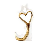 HQHYGM Couple Figurine Decoration Hallway Desk Gift Ornament Love Statue Heart Sculpture for Bedroom Wedding Office Anniversary Wife