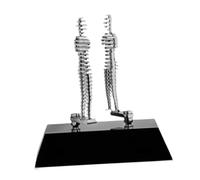 HQHYGM Couple Statue, Abstract Figure Sculpture, Romantic Tabletop Ornament Lover Figurine for Cabinet Anniversary Bedroom, Silver