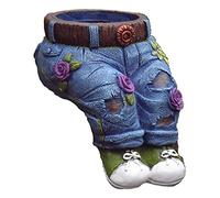 HQHYGM Creative Flowerpot, Clothes Pants Resin Planter Decoration, Blue Jeans Styling Ornament