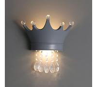 HQHYGM Creative Wall Light Wall Cartoon Crown Wall Mounted Lamp Kids Room Wall Fixtures Indoor Wall Wash Lights Girls Bedroom Bedside Wall Sconces/Blue