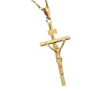 HQHYGM Crucifix Necklace Men, Cross Necklace with Jesus On It - Crucifix Pendant For Men, Jesus Cross Necklace For Christmas Thanksgiving Gifts