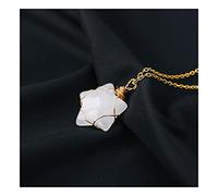 HQHYGM Crystal Stone 1PC Natural Crystal Five Pointed Star Pendant Handmade Clear Quartz Stars Necklace Presents