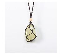 HQHYGM Crystal Stone 1pc Natural Gemstones Polished Irregular Crystal Net Bag Pendant Adjustable Necklace Presents (Color : Citrine) (Color : Citrine)