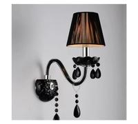 HQHYGM Crystal Wall Light with Fabric Shade for Bedroom - Slim and Elegant Lamp