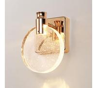 HQHYGM Crystal Wall Wall Lamp Bubble Crystal Vanity Wallmodern Round Wall Mount Fixture 5W Hardwired Sconces for Living Room Bedroom Bedside/Rose D3000K/16Cm
