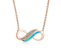 HQHYGM Cute Female Blue Pendant Necklace Rose Necklace Ladies Hollow Wedding Jewelry Pendant Necklace Jewelry Gift (Color : Rose Blue, Size : 45cm)