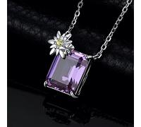 HQHYGM Daisy Butterfly 4.1ct Sapphire Necklace for Woman Gift