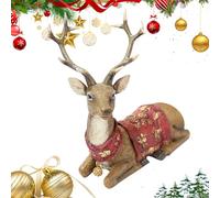 HQHYGM Deer Statue, Reindeer Resin Sculpture, Christmas Elk, Tabletop Ornament, Art Craft, Living Bedroom Decoration, Study Room Accent, Workplace Decor