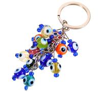 HQHYGM Devil'S Keyrings Keys Car for Women Purse Beaded Keychain Evil Eye Hanging Ornament Chain Rings Bag Pendant Key Chains