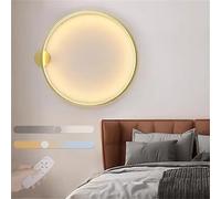 HQHYGM Dimmable Corridor Wall Fixtures Circle Dimming Stair Wall Lamp with Remote Control Round Indoor Wall Sconces Adjustable Brightness and 3 Color Temperature for Cafe