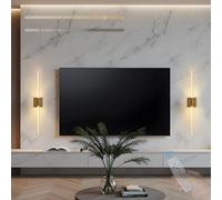 HQHYGM Dimmable Wall Lamps with Remote Control 350° Rotate Wall Sconces Indoor Long Wall Lights Touch Control Minimalist Living Room Bedroom Warm White/Natural/White Light