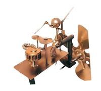 HQHYGM Drummer Windmill Wind Sculpture Percussionist Figurine Garden Decor Ornament Collection Statue for Backyard Path Lawn Outdoor, Gold