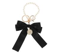 HQHYGM Elegant Bowknot Keychain Charm Metal and Pearl Car Key Fob Bag Pendant for Women Backpack Purse Wallet Accessories