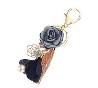 HQHYGM Elegant Fabric Keychain Floral Tassel Ring As Bag Charm Key Chain Pendant Made of Quality Material