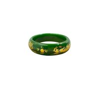 HQHYGM Fashion Dragon Phoenix Gilded Green Jade Bangle Bracelet for Women Wealth Good Luck Bracelet Genuine Jade Stone Bracelet Woman Meditation Energy Birthday Gift (1Women Bangle 96, 56-57)