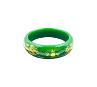 HQHYGM Fashion Dragon Phoenix Gilded Green Jade Bangle Bracelet for Women Wealth Good Luck Bracelet Genuine Jade Stone Bracelet Woman Meditation Energy Birthday Gift (1Women Bangle 96, 66-67)