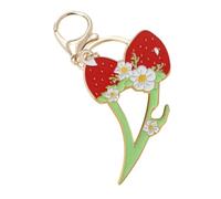 HQHYGM Fashion Hollowout Strawberry Flower Keychain Metal Bag Charm Cute Kawaii Floral Ornament Keys Phones Wallets Unique Stylish Accessory for Women