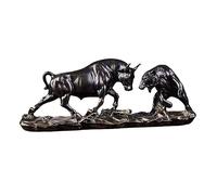 HQHYGM Figurine, Feng Shui Bear and Statue, Artwork Chinese Cow Cattle Sculptures Animal Sculpture for Desk, Birthdays Gifts, Copper 40x11x15.5cm