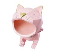 HQHYGM Figurine Sundries Container Phone Holder Mouth Ornament Cat Big Key Storage Box for Table, Pink