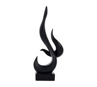 HQHYGM Flame Minimalist Statue, Abstract Sculpture Aesthetic Desktop Ornament Resin Figurine Desk Decor for Hotel TV Stand Bedroom Shelf Living Room Bookshelf, Black