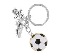HQHYGM Football Keychain Key Fob Football Cute Keychain Goodie Bag Fillers Bag Decoration Hanging Boy Purse Pendant Charms Shirt Keyring White Zinc