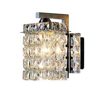 HQHYGM for Bedside Chrome Bathroom Vanity Fixtures Light with LampShade Bedroom Hallway Indoor Crystal Wall Lamps (Socket)
