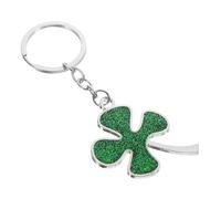 HQHYGM Four-Leaf Keychain Luck Pendant with Glitter Metal Shamrock Charm Small Keyring for Backpack Bag Hanging Accessory