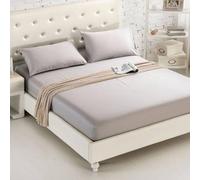 HQHYGM Funda de Almohada, Funda de sábana Ajustable, Funda de colchón cepillada de algodón de Color sólido, sábanas Ajustables, Juegos Dobles, colchas, 11 Gris Claro, Funda de Almohada 1 Pieza