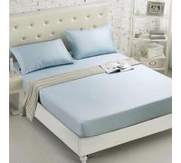 HQHYGM Funda de Almohada, Funda de sábana Ajustable, Funda de colchón cepillada de algodón de Color sólido, sábanas Ajustables, Juegos Dobles, colchas, 28 Gris y Blanco, Funda de Almohada 2 Piezas