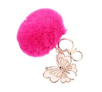 HQHYGM Fuzzy Key Chain Pendant Metal Diamond Encrusted Creative Key Ring Holder for Cute Fluffy As Bag Hanging Pendant