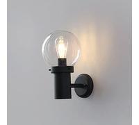 HQHYGM Glass Globe Light Black Lamp Waterproof Metal Mount Fixture Indoor/Outdoor Wall Lamps for Bedroom Bathroom Foyer Porch Socket