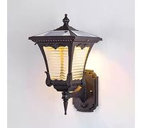 HQHYGM Glass Lantern Outdoor Light Vintage Waterproof Porch Lamp Outside Wall Lanterns Solar Garden Sconces for Corridor Villa Patio Garage Pathway
