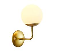 HQHYGM Glass Wall Lights Wall 1 Light Metal Bedside Wallp for Liviroom Bedroom Bathroom Hallway Black/D