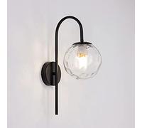 HQHYGM Glass Wall Lights Wall 1 Light Metal Bedside Wallp for Liviroom Bedroom Bathroom Hallway Indoor Black/Black/B