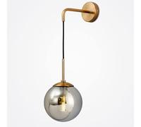 HQHYGM Gold Globe Sconces Wall Light Clear Glass Shade for Bedroom and Bathroom Vanity