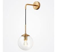 HQHYGM Gold Globe Sconces Wall Light Clear Glass Shade for Bedroom and Bathroom Vanity