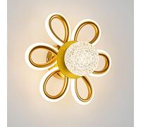 HQHYGM Gold Wall Light Wall Lamp in Flower Shape Home Decor Wall Fixture 27W Headboard Lamps Indoor Wall Wash Lights for Living Room Bedroom Stairs/3000K