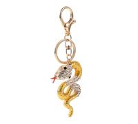 HQHYGM Golden Snake Keychain Rhinestone Amulet with Clasp Car Keys Backpacks Handbags Stylish Accessory Gift for Women
