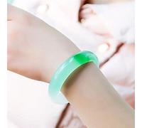 HQHYGM Green Jade Bracelet Natural Green Flower Female Models Ice Jade Bracelet with Box