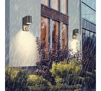 HQHYGM GU10 Outdoor Wall Lights with Motion Sensor Wall IP65 Waterproof Wall Lamp Black Aluminium Geometric (Not Included) for Porch Terrace Garage Bathroom (2 Packs Black)
